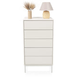 White Chest of drawers BJORDAL with five drawers and slim legs by hjh LIVING