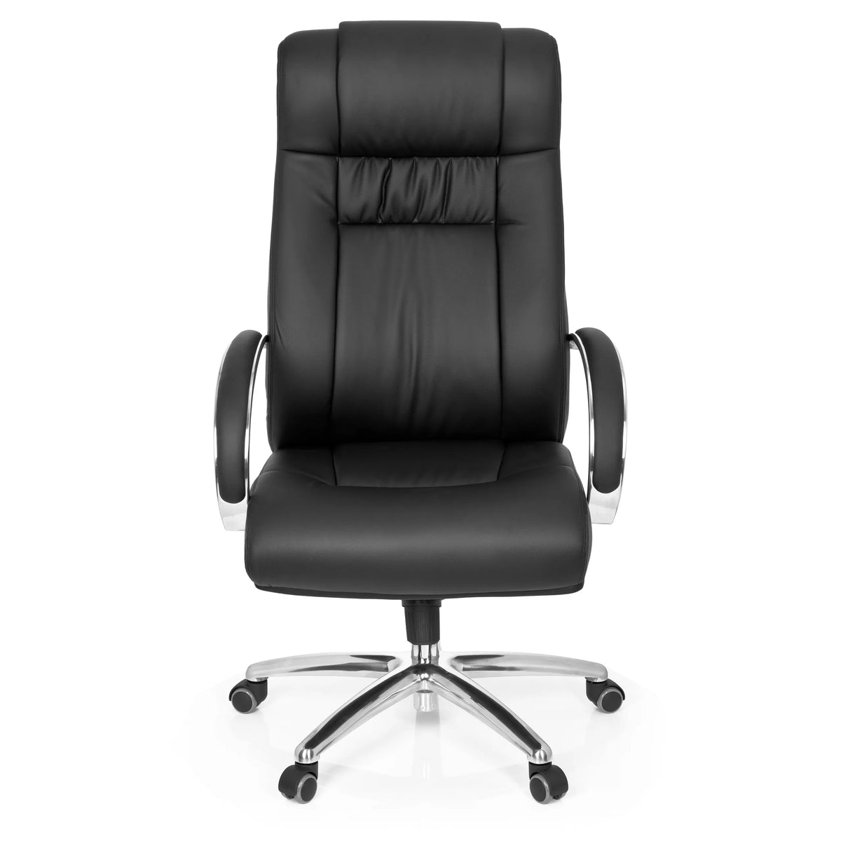 Black Swivel Chair XXL G 600 with armrests and five-caster base by hjh OFFICE – 360-degree view (front view 0°)