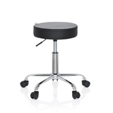 Black Swivel stool OPERATOR II with gas spring and five-caster base by hjh OFFICE – 360-degree view (front view 0°)