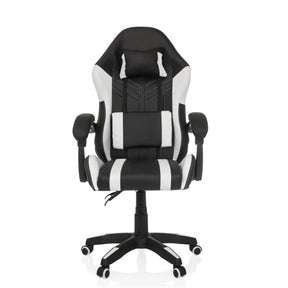 Gamingstuhl GAMEBREAKER W02 in Schwarz-Weiß mit Nacken- und Lendenkissen sowie Rollen von MyBuero