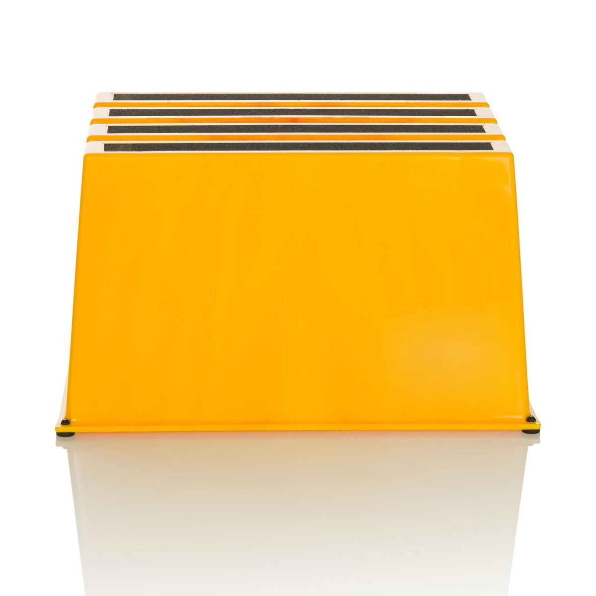 Yellow Step stool TIO-E1 with three non-slip steps by hjh OFFICE – 360-degree view (front view 0°)