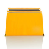 Yellow Step stool TIO-E1 with three non-slip steps by hjh OFFICE – 360-degree view (front view 0°)