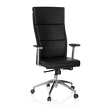 Black Luxury Executive Chair MONZA 20 with armrests and a five-caster base by hjh OFFICE – 360-degree view (front view 20°)