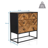 Dimensional view of the Sideboard SANTJAGO BLACK SUN L with 63 × 32 cm and a height of 70.5 cm by hjh LIVING