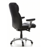 Black Professional Executive Chair EMBASSY 200 with armrests and five-caster base by hjh OFFICE – 360-degree view (rear three-quarter view 120°)