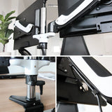 Adjustable arm and cable management of the VM-MG2S monitor mount in white-black by hjh OFFICE