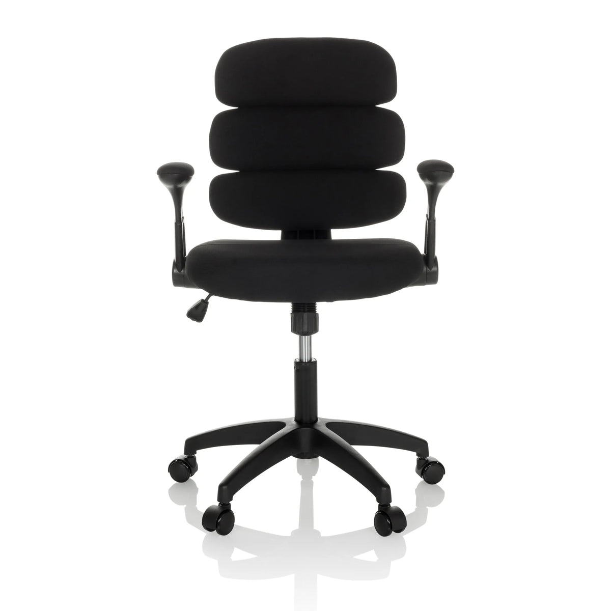 Black Swivel Chair – Children KID ERGOLINO B with padded backrest and five-caster base by hjh OFFICE – 360-degree view (front view 0°)