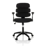 Black Swivel Chair – Children KID ERGOLINO B with padded backrest and five-caster base by hjh OFFICE – 360-degree view (front view 0°)