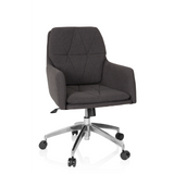 Dark grey Home Office Chair SHAKE 350 with quilted pattern and five-caster base by hjh OFFICE – 360-degree view (front view 20°)