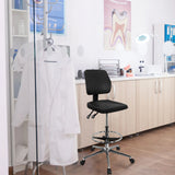 Black Counter chair TOP WORK 11 I with foot ring and castor base by hjh OFFICE