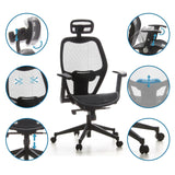Adjustable features of the Professional Office ChAIR-PORT with black mesh cover by hjh OFFICE
