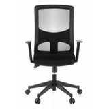 Black Professional Office Chair LAVITA with mesh back and five-caster base by hjh OFFICE – 360-degree view (front view 0°)