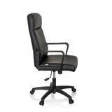 Black Professional Executive Chair LISSO with armrests and five-caster base by hjh OFFICE – 360-degree view (side profile 80°)