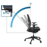 Adjustable backrest with 90 degree tilt angle of the Professional Office Chair Skandis by hjh OFFICE