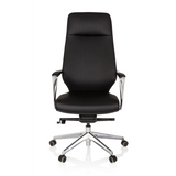 Black Professional Executive Chair VELVET with armrests and five-caster base by hjh OFFICE – 360-degree view (front view 0°)
