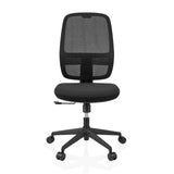 Black Professional Office Chair Minoro B with mesh back and five-caster base by hjh OFFICE – 360-degree view (front view 0°)