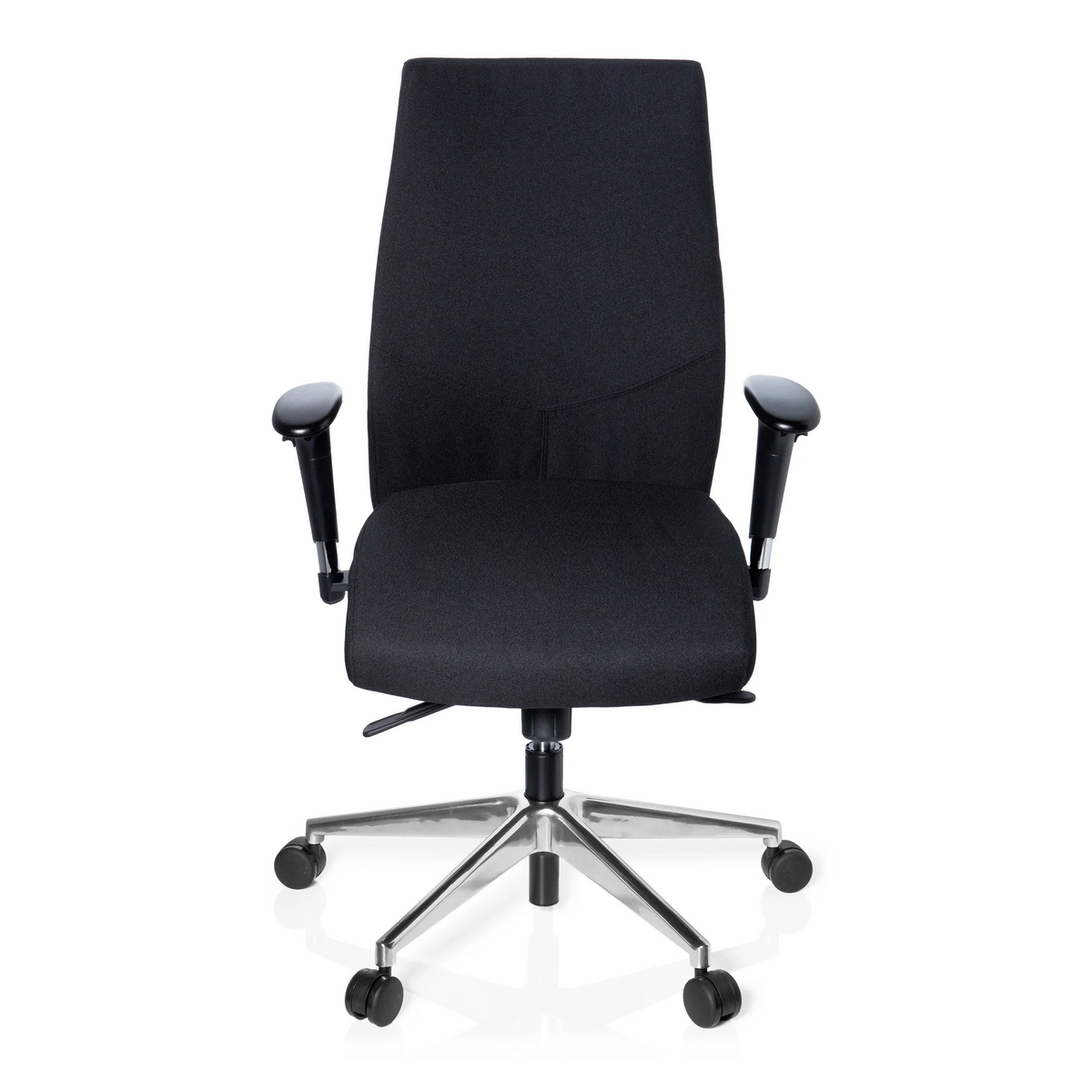Black Professional Office Chair PRO-TEC 250 with armrests and five-caster base by hjh OFFICE – 360-degree view (front view 0°)