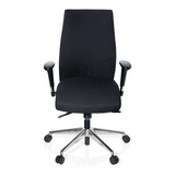 Black Professional Office Chair PRO-TEC 250 with armrests and five-caster base by hjh OFFICE – 360-degree view (front view 0°)