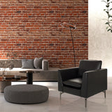 Black faux leather Lounge Chair BAVERO with slim metal legs by hjh OFFICE