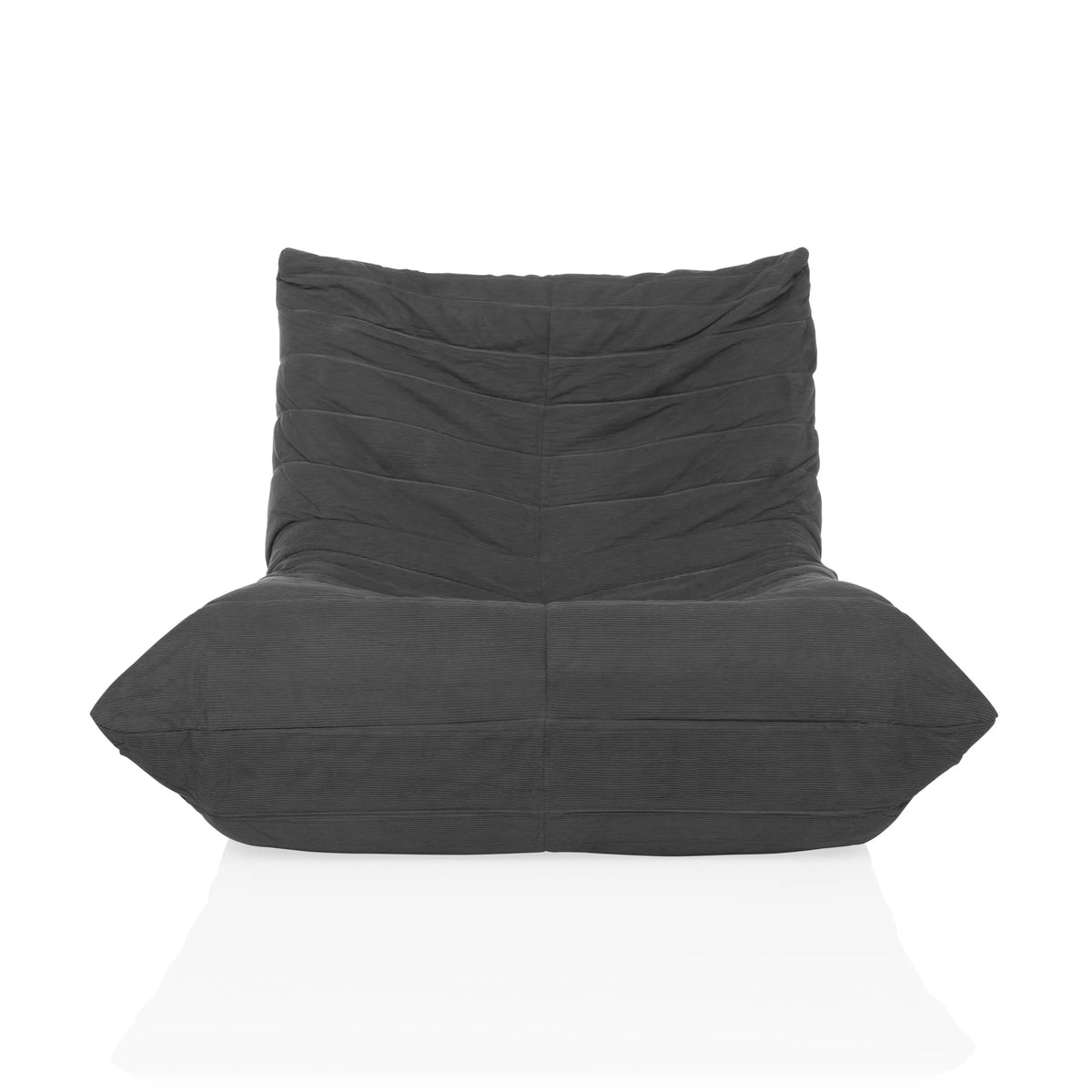 Grey Lounge Chair Sitzolo with corduroy cover and textured surface by hjh LIVING – 360-degree view (front view 0°)