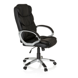 Black Home Office Executive Chair RELAX BY155 with armrests and five-caster base by MyBuero – 360-degree view (front three-quarter view 60°)
