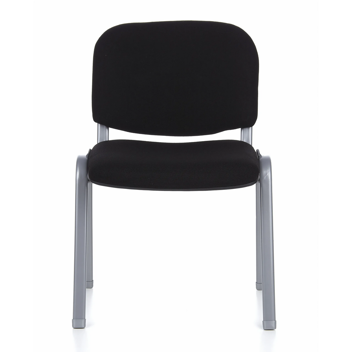 Black four-legged chair XT 600 S with silver frame by hjh OFFICE – 360-degree view (front view 0°)