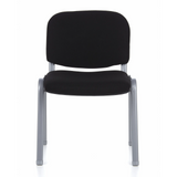 Black four-legged chair XT 600 S with silver frame by hjh OFFICE – 360-degree view (front view 0°)