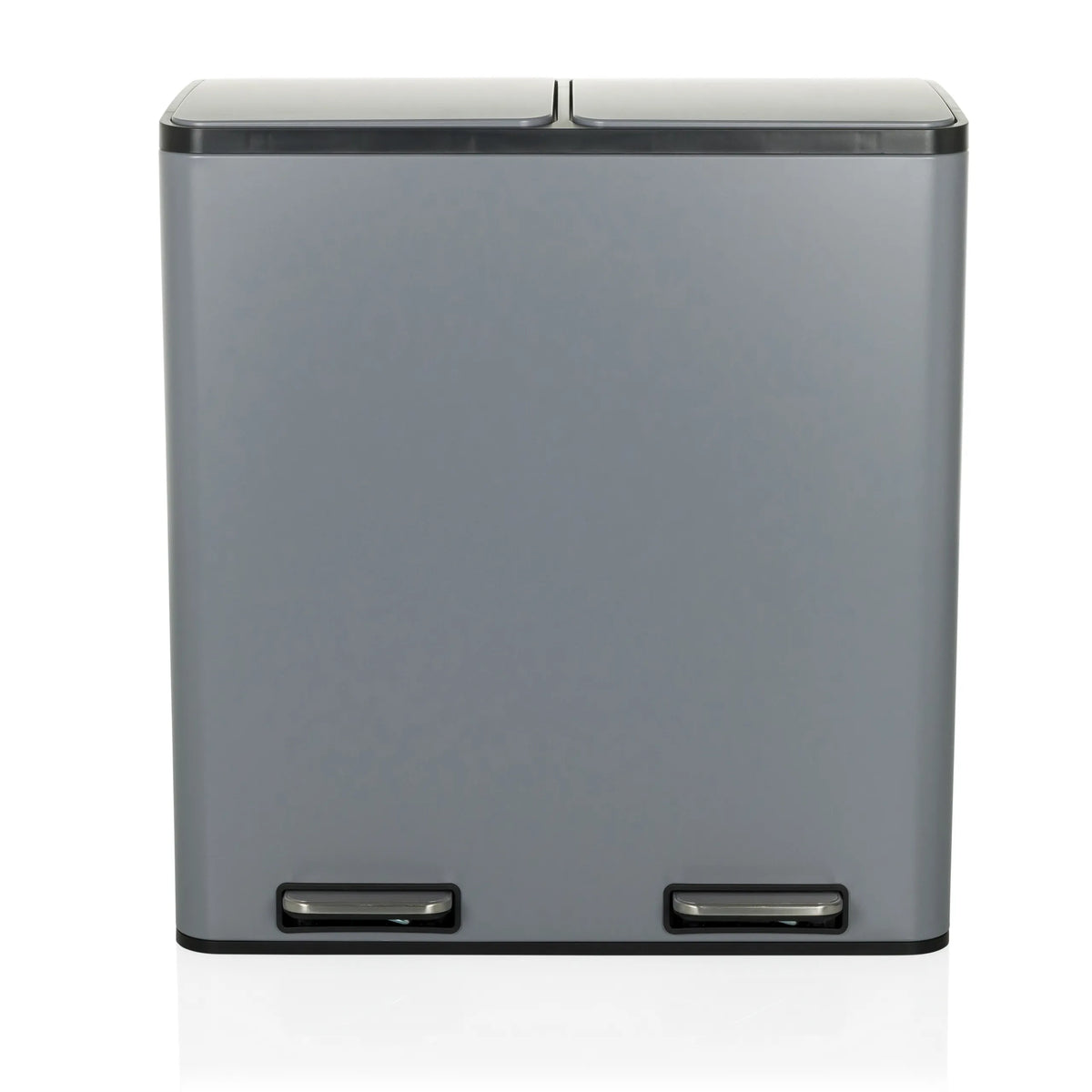 Grey Clean 13 wastepaper bin with two compartments and two foot pedals by hjh OFFICE – 360-degree view (front view 0°)