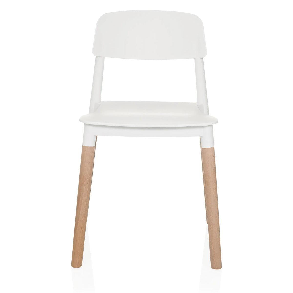White Four-legged chair SCANDI E with wooden legs by hjh LIVING – 360-degree view (front view 0°)
