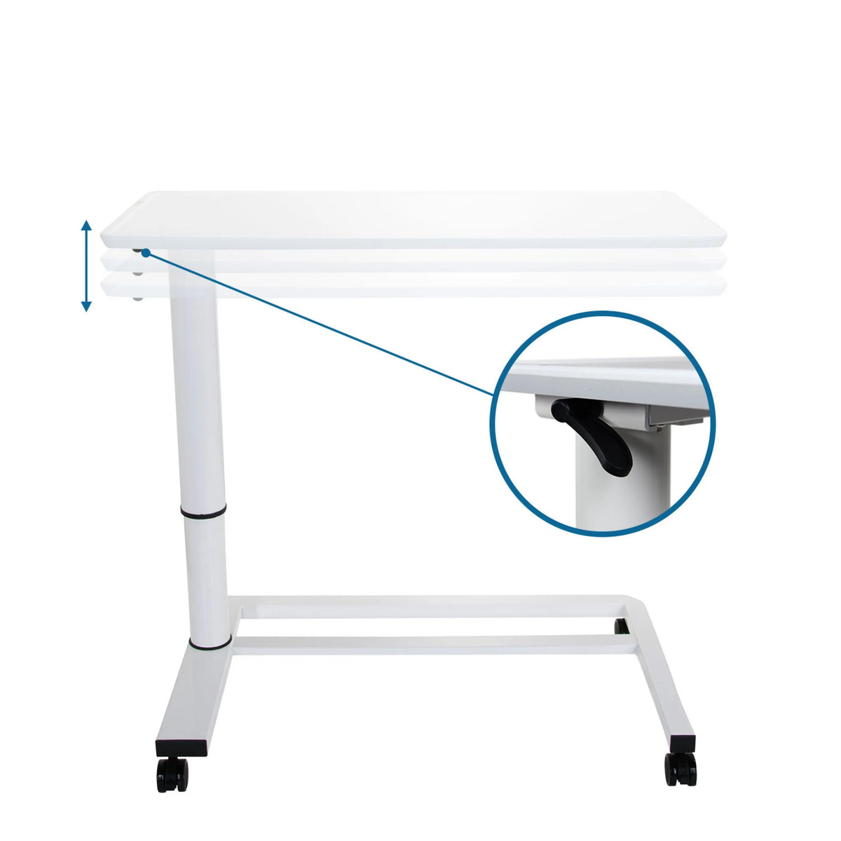 Height-adjustable mechanism on the Standing desk STAND II in white by hjh OFFICE