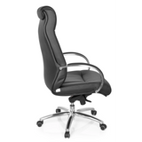 Black Swivel Chair XXL G 600 with armrests and five-caster base by hjh OFFICE – 360-degree view (side profile 100°)