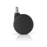 Schwarze Stuhlrolle 5x ROLO No-Noise 11mm/75mm für Teppichböden mit metallenem Bolzen von hjh OFFICE – 360-Grad-Ansicht (Rückenansicht 180°)