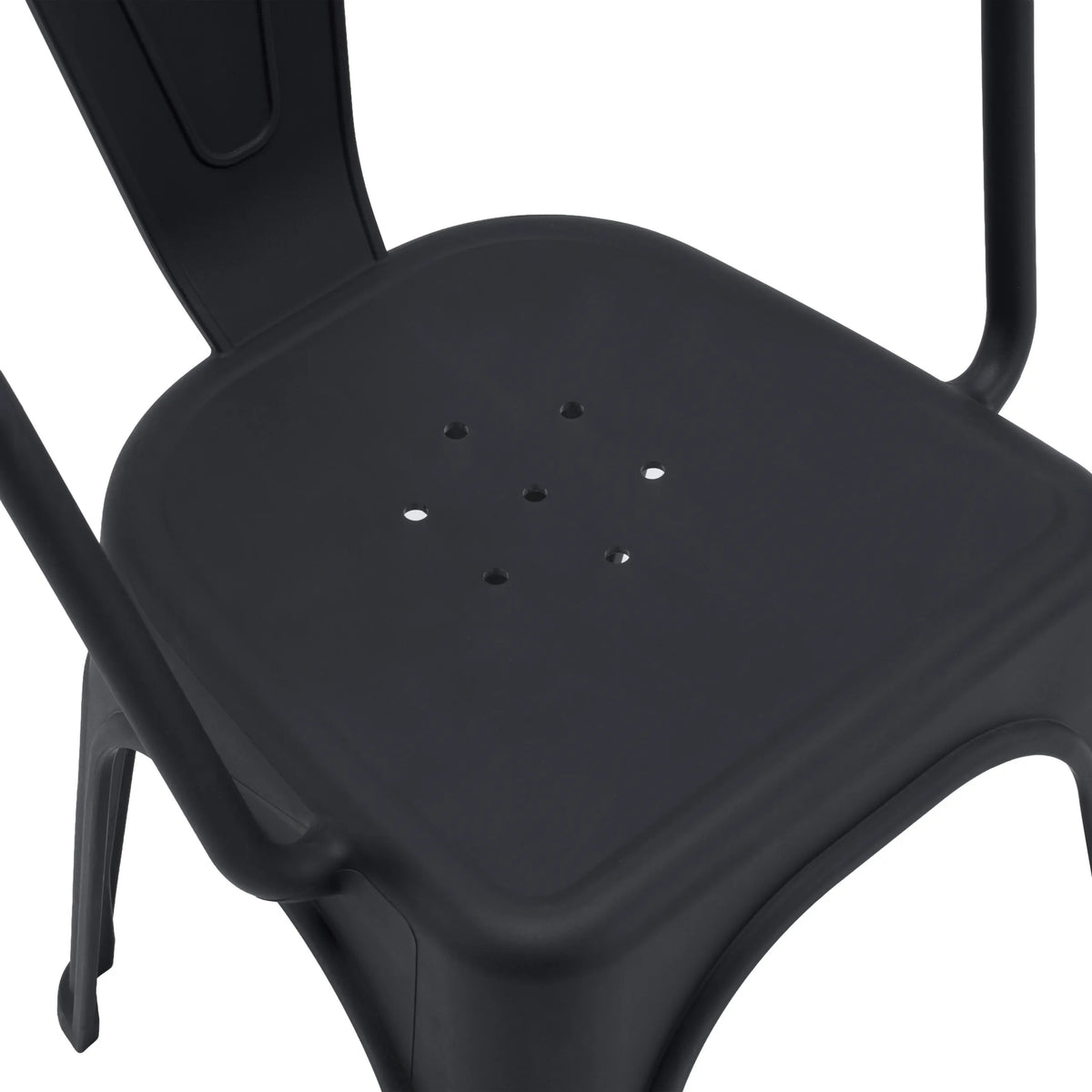 Ventilated seat of the Vantaggio Poly bistro chair in black by hjh OFFICE