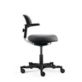 Dark grey WORK 40 work chair with armrests and five castors against a white background by hjh OFFICE