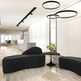 Black Lounge Sofa BARACOA in a modern office environment with a side table by hjh OFFICE
