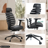 Black professional office chair ERGO LINE II PRO made of leather with adjustable armrests by hjh OFFICE (AI-generated image)
