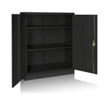 Open black Filing cabinet COLOR AS 105 with three shelves and double doors by hjh OFFICE