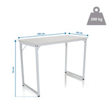 Dimensional drawing of the Office Desk WORKSPACE I, 100 × 50 cm, 200 kg load capacity by hjh OFFICE