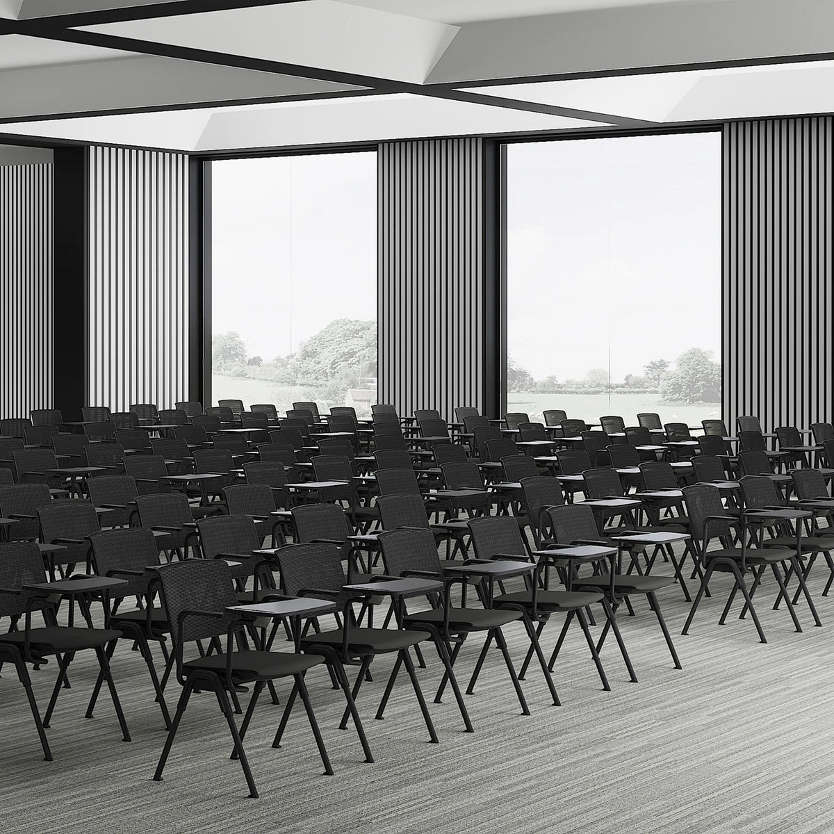 MEET WA Clipboards in black on a row of conference chairs by hjh OFFICE