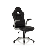 Black Gaming chair GAME SPORT with headrest, armrests and silver five-caster base by hjh OFFICE – 360-degree view (front view 20°)