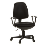 Black Home Office Chair CITY 10 with mesh back, armrests and five-caster base by hjh OFFICE – 360-degree view (front view 20°)