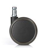 Black castors 5x ROLO FREE 10mm/65mm for hard floors with silver-coloured metal pin by hjh OFFICE