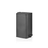 Black wastepaper Clean Step 4 with lid and foot pedal by hjh OFFICE – 360-degree view (front three-quarter view 60°)