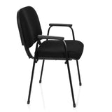 Black Four-legged chair XT 650 with armrests and padded seat by hjh OFFICE – 360-degree view (side profile 80°)