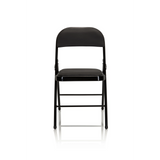 Black Folding chair TUDELA with curved backrest by hjh OFFICE – 360-degree view (front view 0°)