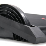 Detail of the black plastic structure of the PODI I footrest by hjh OFFICE