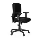 Black Professional Office Chair ZENIT BASE with armrests and five-caster base by hjh OFFICE – 360-degree view (front three-quarter view 60°)