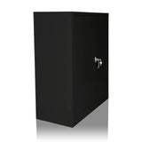 Black filing cabinet COLOR AS 105 with two doors and a silver handle by hjh OFFICE – 360-degree view (front three-quarter view 60°)