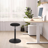 Black standing aid BALANCE SIT with round seat and base by hjh OFFICE