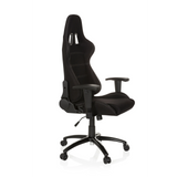 Black Gaming chair GAME FORCE with headrest, armrests and five-caster base by hjh OFFICE – 360-degree view (front three-quarter view 60°)
